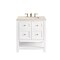James Martin Vanities Breckenridge 30in Single Vanity, Bright White w/ 3 CM Eternal Marfil Top 330-V30-BW-3EMR - alternate 1